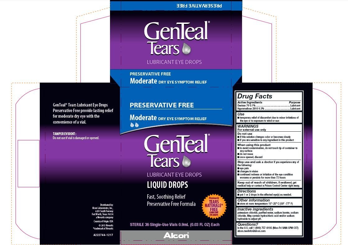 GenTeal Tears Moderate Preservative Free (solution/ drops) Alcon